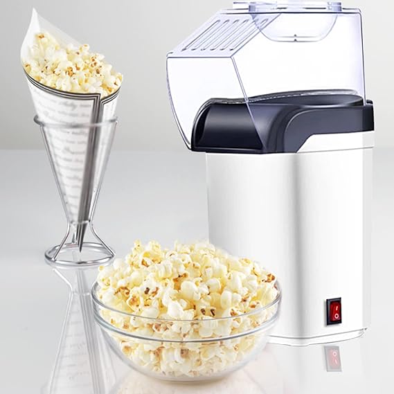 Mini Popcorn Maker Machine 1200W Healthy Air Oil-Free Corn Popper Kitchen Household Appliances