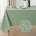 Rectangle Tablecloth Waterproof Linen Textured Table Cloth Stain and Wrinkle Resistant Washable, Decorative Fabric Table Cover for Dining, Party and Camping (Sage Green, 52 * 70)