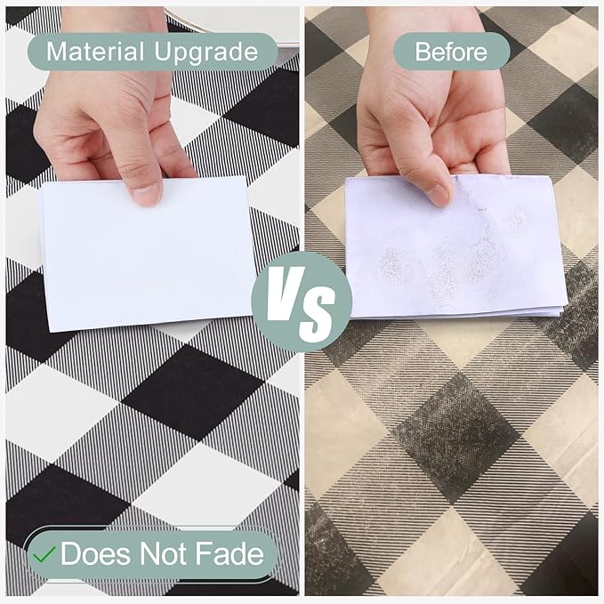 Rectangular waterproof vinyl tablecloth, with flannel backing, wipeable plastic table cover, suitable for restaurants, kitchens, and outdoor use (60 inches x 84 inches, available in black and white).
