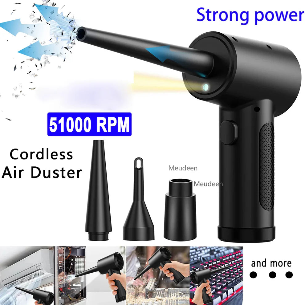 USB Rechargeable Mini Electric Compressed Air Duster with Accessories